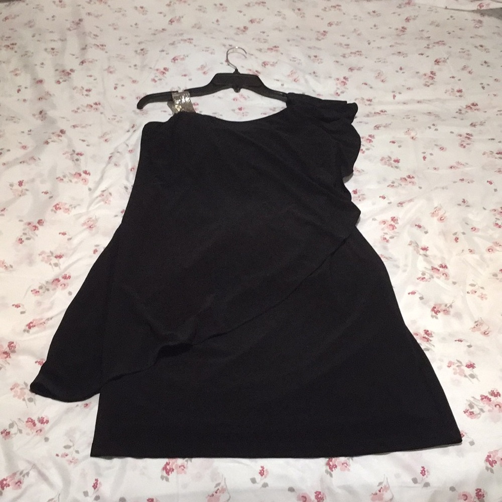 Beautiful one shoulder dress with sequin strap